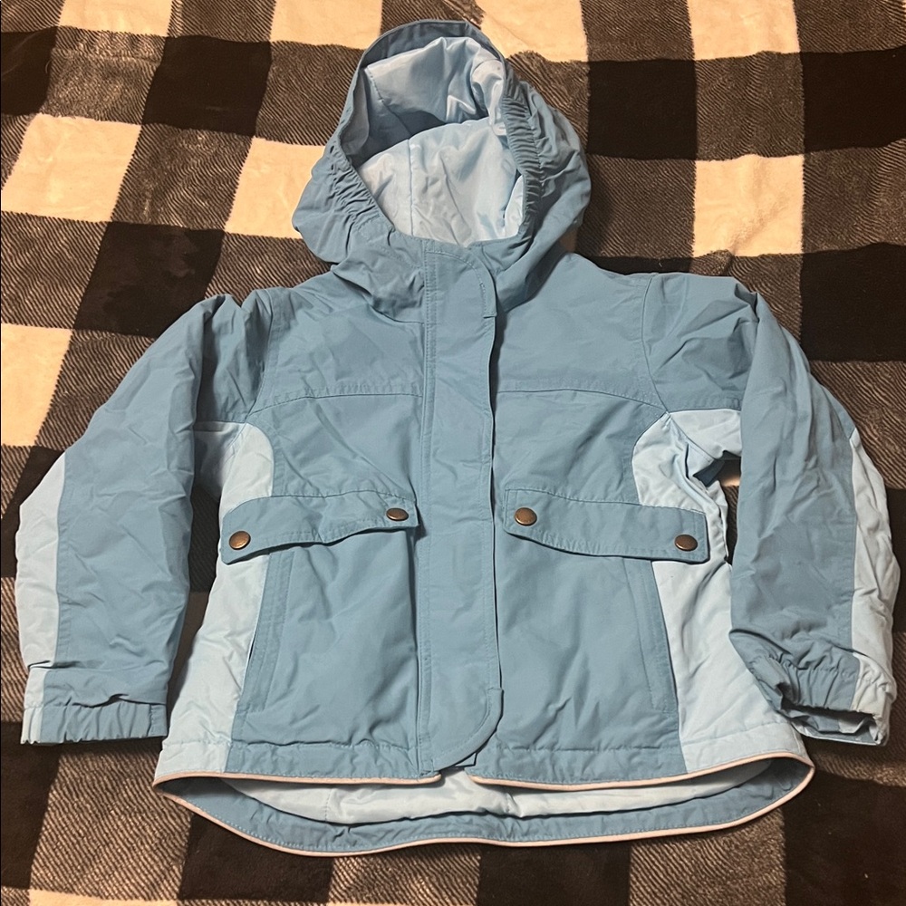 Lands End Kids Blue Hooded Winter Jacket size M (5/6)